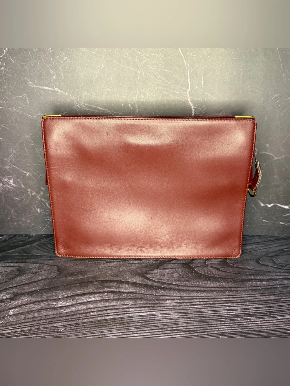 Cartier Vintage Bordeaux Leather Cosmetic Bag Toiletry Pouch COA & Dust Bag